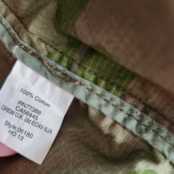 J Crew Jacket Womens XS Boyfriend Fatigue Hooded Camouflage Cotton camo army zip - Picture 8 of 13